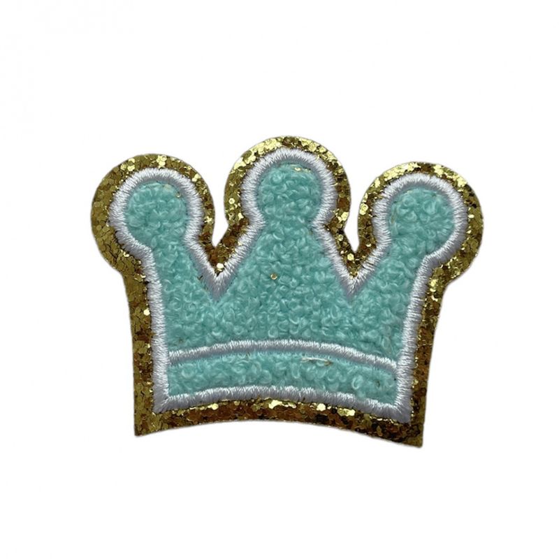 Chenille KRONE med glitter gullkant