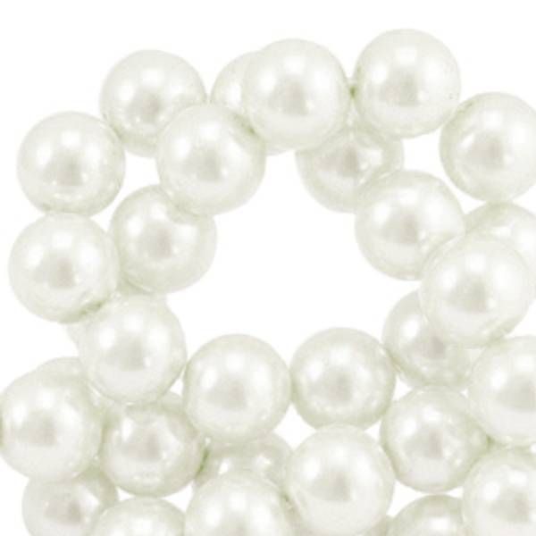 Perler av glass 6 mm Off White