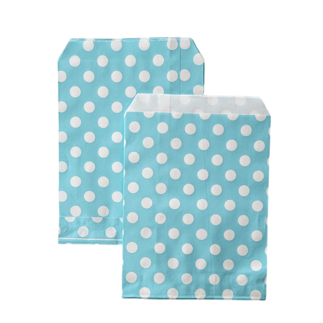 Hovedbilde Store Papirposer -Lyseblå Polkadot