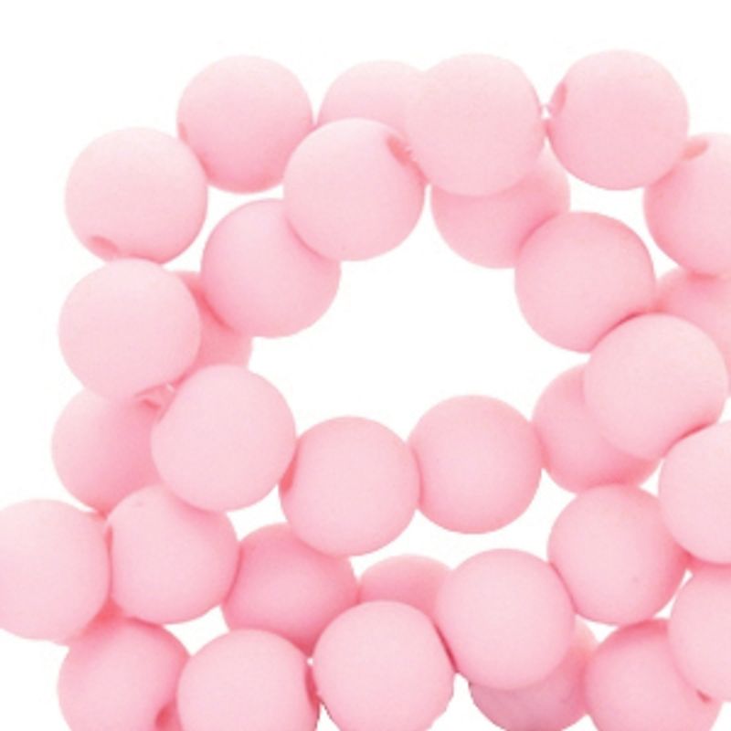 Acryl perler 8 mm Matt Light Rose