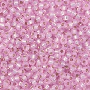 Hovedbilde Miyuki perler - Pink Silverlined Alabaster - 8/0 